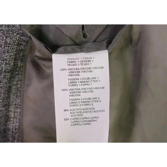 Armani Collezioni Current Silver/Black Woven Viscose 2-Btn Sportcoat Blazer 44L - Picture 10 of 11